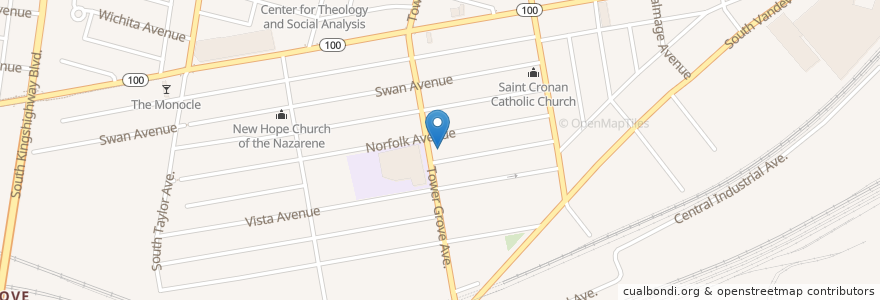 Mapa de ubicacion de Lambs Bride Church en Amerika Syarikat, Missouri, City Of Saint Louis, St. Louis.