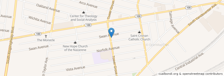 Mapa de ubicacion de Lighthouse Free Methodist Church en 美利坚合众国/美利堅合眾國, 密蘇里州, City Of Saint Louis, St. Louis.