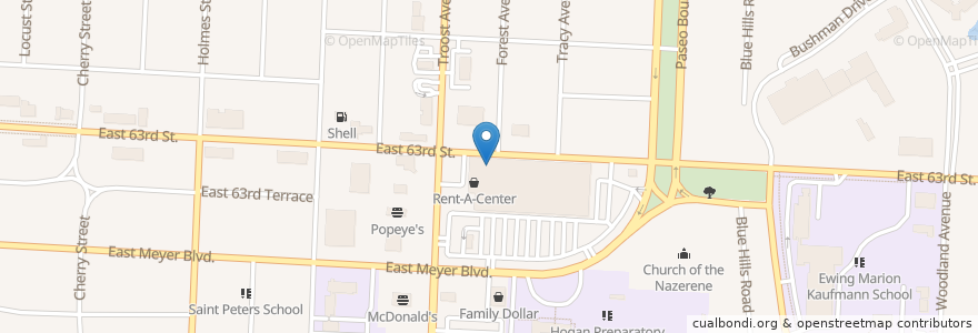 Mapa de ubicacion de New Resurrection Baptist Church en United States, Missouri, Kansas City, Jackson County.