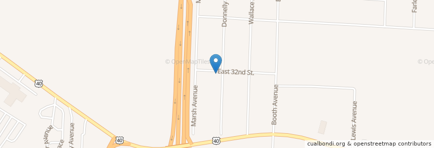 Mapa de ubicacion de Skyline Baptist Church en États-Unis D'Amérique, Missouri, Kansas City, Jackson County.