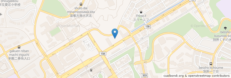 Mapa de ubicacion de 南大沢警察署 en اليابان, 東京都, 八王子市.