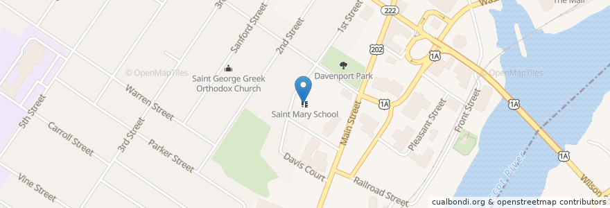 Mapa de ubicacion de Saint Mary School en Estados Unidos Da América, Canadá, Maine, Penobscot County, Bangor.