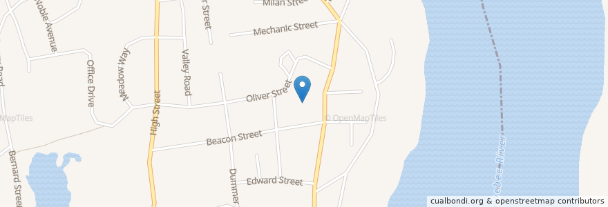 Mapa de ubicacion de United Methodist Church en 미국, 메인, Sagadahoc County, Bath.