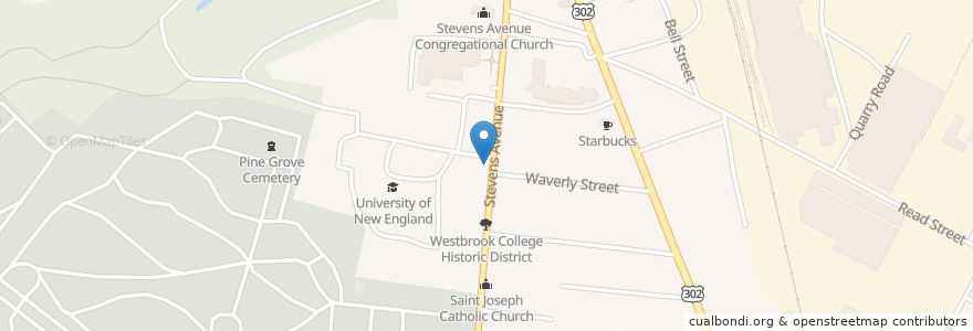 Mapa de ubicacion de Westbrook College Child Center en الولايات المتّحدة الأمريكيّة, مين, Cumberland County, Portland.
