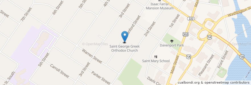 Mapa de ubicacion de Saint George Greek Orthodox Church en Verenigde Staten, Canada, Maine, Penobscot County, Bangor.