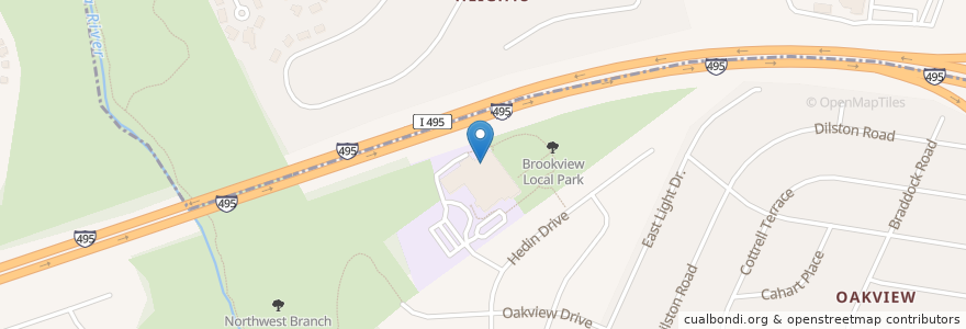 Mapa de ubicacion de Brookview School en 美利坚合众国/美利堅合眾國, 马里兰州, Montgomery County.