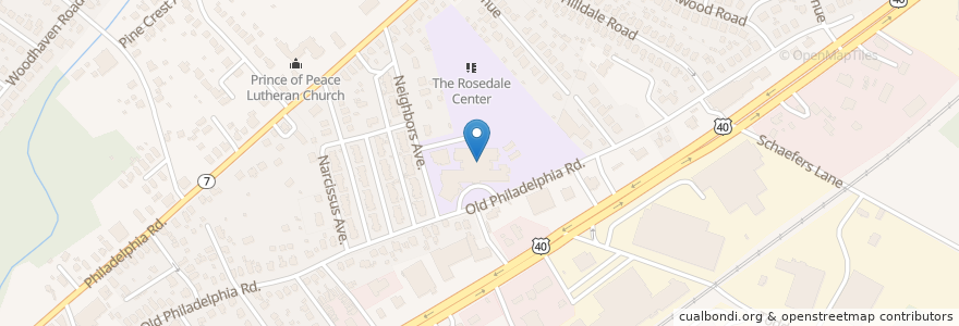Mapa de ubicacion de Rosedale Center Middle / High School en Verenigde Staten, Maryland, Baltimore County.