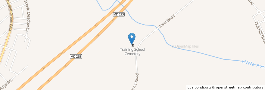 Mapa de ubicacion de Training School Cemetery en United States, Maryland, Anne Arundel County.