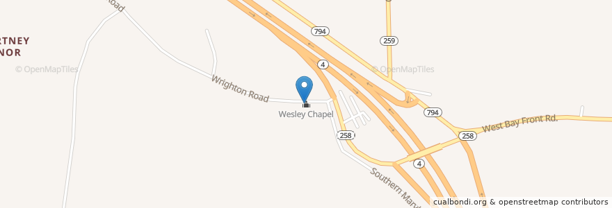 Mapa de ubicacion de Wesley Chapel en 미국, 메릴랜드, Anne Arundel County.