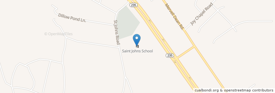 Mapa de ubicacion de Saint Johns School en ایالات متحده آمریکا, مریلند, Saint Mary's County.