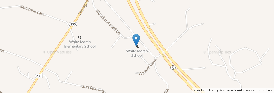 Mapa de ubicacion de White Marsh School en États-Unis D'Amérique, Maryland, Saint Mary's County.