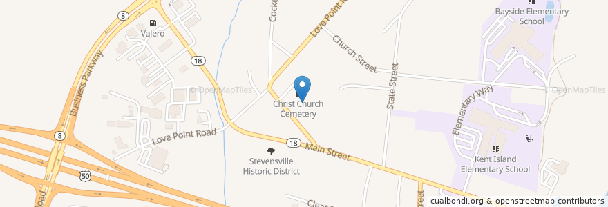 Mapa de ubicacion de Christ Episcopal Church en United States, Maryland, Queen Anne's County.