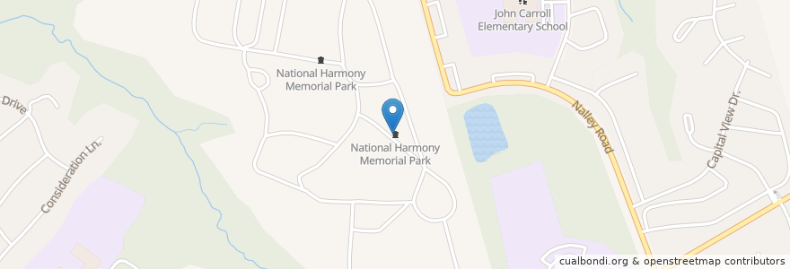 Mapa de ubicacion de National Harmony Memorial Park en الولايات المتّحدة الأمريكيّة, ماريلاند, Prince George's County.