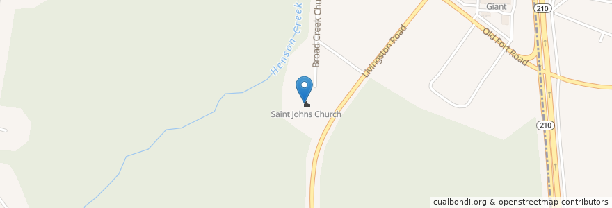 Mapa de ubicacion de Saint Johns Church en الولايات المتّحدة الأمريكيّة, ماريلاند, Prince George's County, Fort Washington.