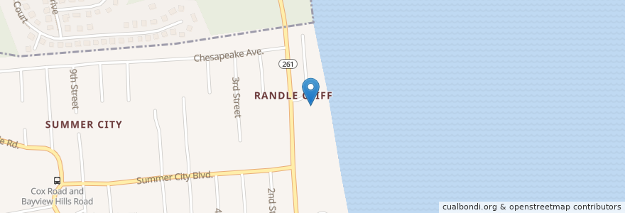 Mapa de ubicacion de Randle Cliff Community Church en United States, Maryland, Calvert County.