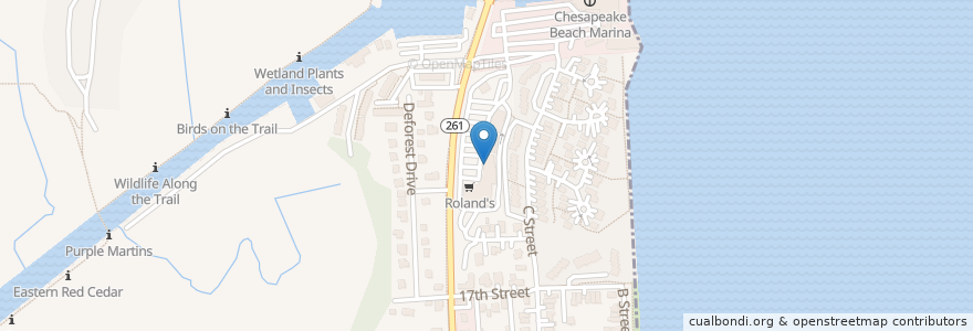 Mapa de ubicacion de Chesapeake Beach Post Office en United States, Maryland, Calvert County, Chesapeake Beach.