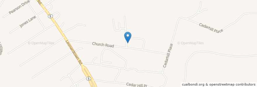 Mapa de ubicacion de Forest Park Baptist Church en 美利坚合众国/美利堅合眾國, 马里兰州, Charles County.