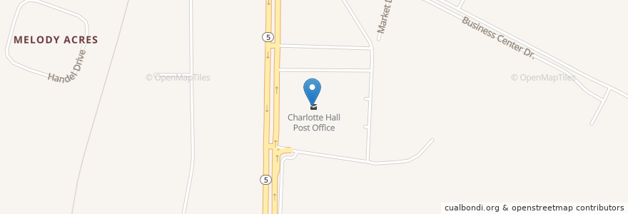 Mapa de ubicacion de Charlotte Hall Post Office en United States, Maryland, Saint Mary's County.
