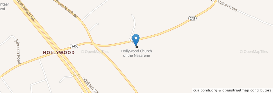 Mapa de ubicacion de Hollywood Church of the Nazarene en Amerika Syarikat, Maryland, Saint Mary's County.