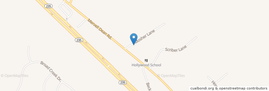 Mapa de ubicacion de Hollywood United Methodist Church en United States, Maryland, Saint Mary's County.