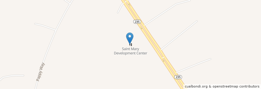 Mapa de ubicacion de Saint Mary Development Center en United States, Maryland, Saint Mary's County.