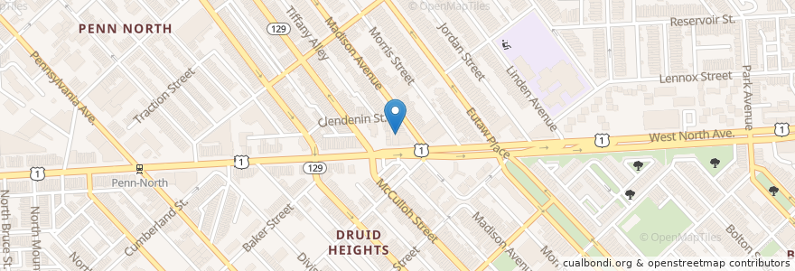 Mapa de ubicacion de Union Temple Baptist Church en Amerika Syarikat, Maryland, Baltimore.