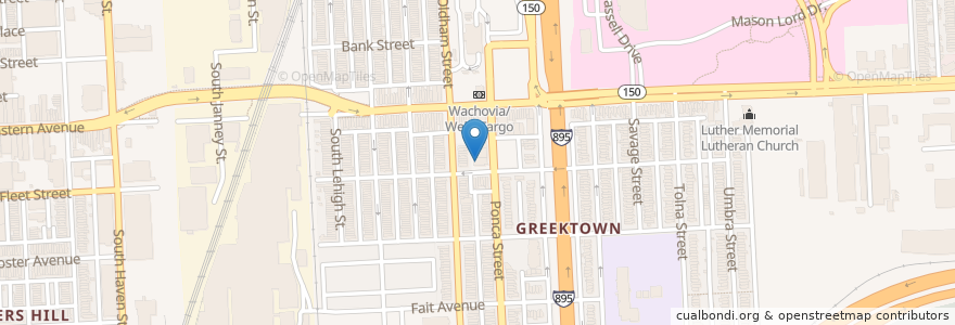 Mapa de ubicacion de Saint Nicholas Greek Orthodox Church en United States, Maryland, Baltimore.