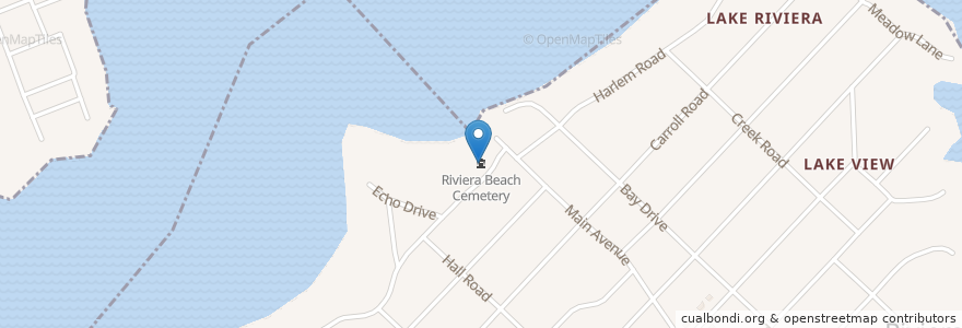 Mapa de ubicacion de Riviera Beach Cemetery en Estados Unidos Da América, Maryland, Anne Arundel County.