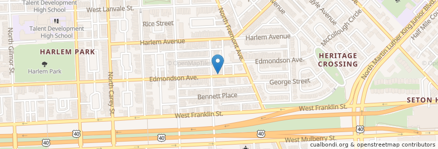 Mapa de ubicacion de Enon Baptist Church en 美利坚合众国/美利堅合眾國, 马里兰州, Baltimore.