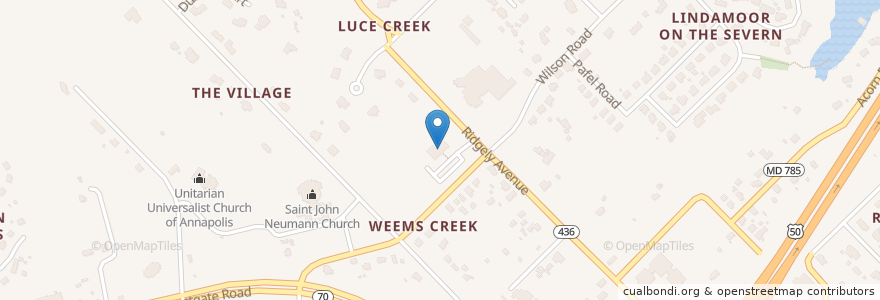 Mapa de ubicacion de Evangelical Presbyterian Church en United States, Maryland, Anne Arundel County.
