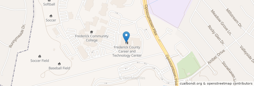 Mapa de ubicacion de Frederick County Career and Technology Center en United States, Maryland, Frederick County, Frederick.
