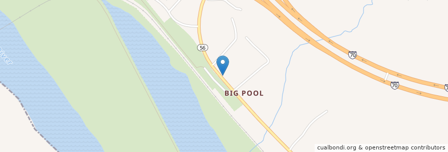 Mapa de ubicacion de Big Pool Post Office en Estados Unidos De América, Maryland, Washington County.