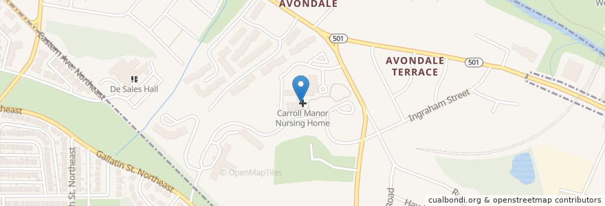 Mapa de ubicacion de Carroll Manor Nursing Home en Verenigde Staten, Maryland, Prince George's County, Chillum.