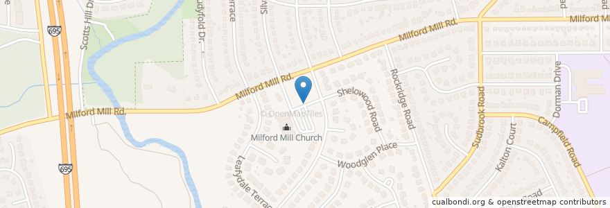 Mapa de ubicacion de Milford Mill Church Child Development en Stati Uniti D'America, Maryland, Baltimore County.