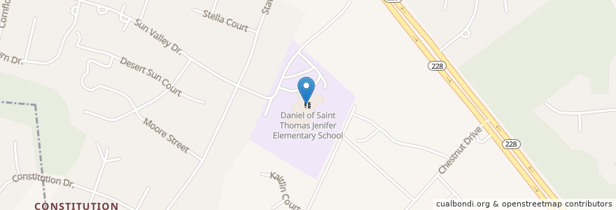 Mapa de ubicacion de Daniel of Saint Thomas Jenifer Elementary School en Vereinigte Staaten Von Amerika, Maryland, Charles County, Waldorf.