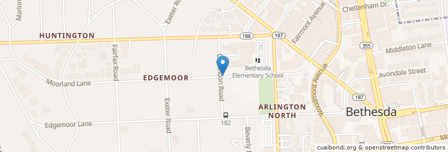 Mapa de ubicacion de Bethesda Montessori School en الولايات المتّحدة الأمريكيّة, ماريلاند, Montgomery County.
