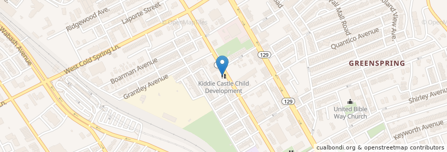 Mapa de ubicacion de Kiddie Castle Child Development en Estados Unidos De América, Maryland, Baltimore.