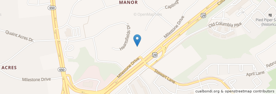 Mapa de ubicacion de Julia Brown Montessori School en 미국, 메릴랜드, Montgomery County, White Oak.