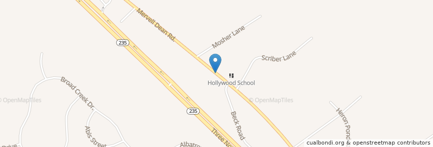 Mapa de ubicacion de Hollywood United Methodist Church Preschool en Vereinigte Staaten Von Amerika, Maryland, Saint Mary's County.