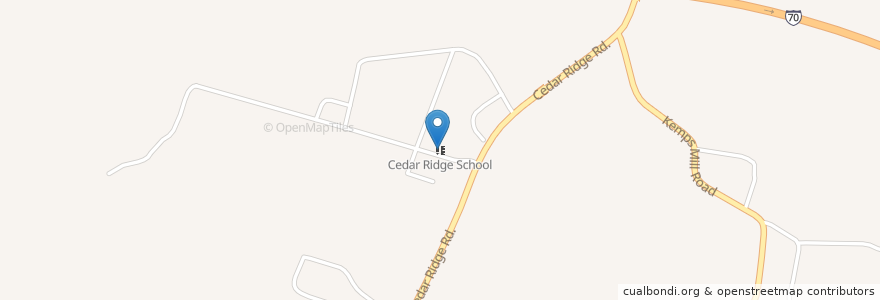 Mapa de ubicacion de Cedar Ridge School en United States, Maryland, Washington County.