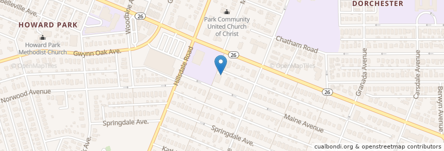 Mapa de ubicacion de Calvary Chapel Church of God en Verenigde Staten, Maryland, Baltimore.