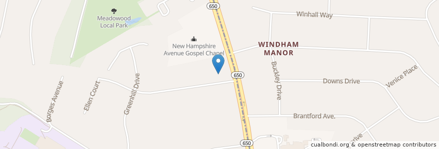Mapa de ubicacion de Washington Spanish Seventh Day Adventist Church en États-Unis D'Amérique, Maryland, Montgomery County, Colesville.
