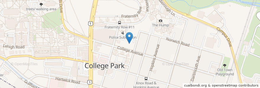 Mapa de ubicacion de College Park Nursery School en Stati Uniti D'America, Maryland, Prince George's County, College Park.