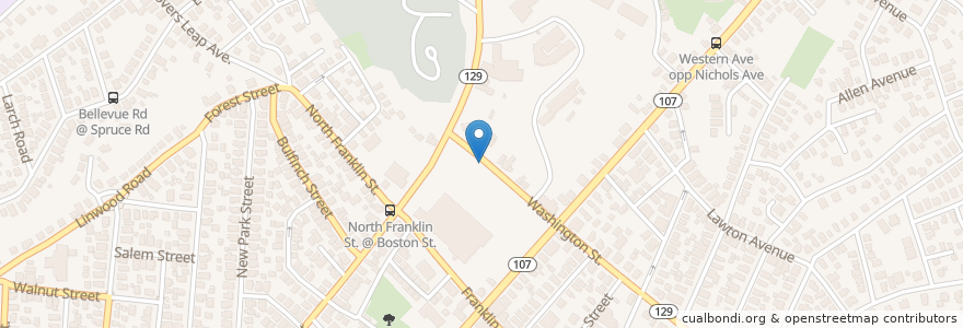 Mapa de ubicacion de Mount Pleasant Hospital en Estados Unidos De América, Massachusetts, Essex County, Lynn.