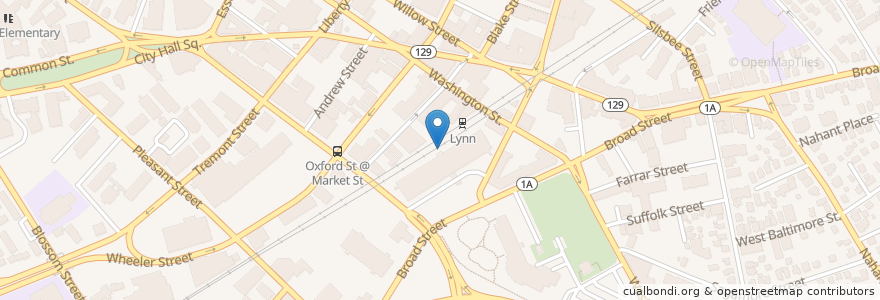 Mapa de ubicacion de Burrill School en Stati Uniti D'America, Massachusetts, Essex County, Lynn.