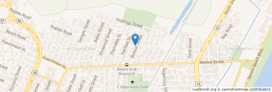 Mapa de ubicacion de Revere School en Estados Unidos Da América, Massachusetts, Suffolk County, Revere.