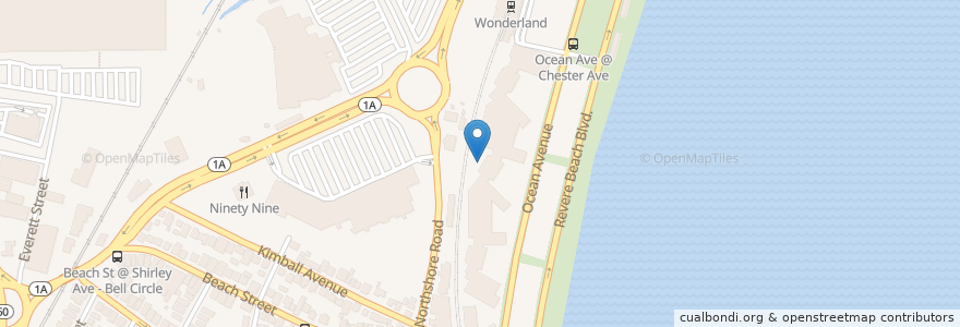 Mapa de ubicacion de Garfield Magnet School en Estados Unidos Da América, Massachusetts, Suffolk County, Revere.