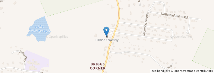 Mapa de ubicacion de Hillside Cemetery en Amerika Birleşik Devletleri, Massachusetts, Bristol County, Attleboro.