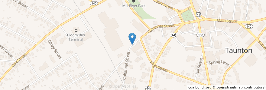 Mapa de ubicacion de Cohannet School en ایالات متحده آمریکا, ماساچوست, Bristol County, Taunton.