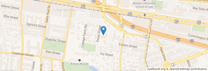 Mapa de ubicacion de NE Hebrew Academy en Estados Unidos De América, Massachusetts, Norfolk County, Suffolk County, Boston.